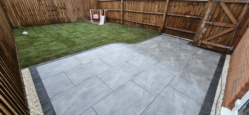 Porcelain Paving & new turf