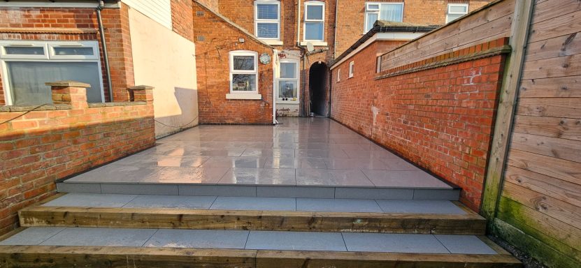 Raised full bodied porcelain patio 