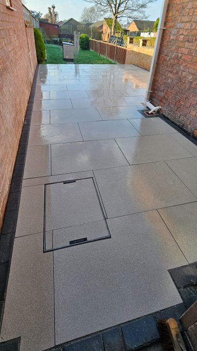 Raised full bodied porcelain patio 