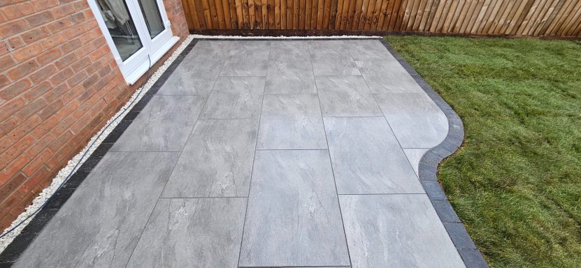 Porcelain Paving & new turf